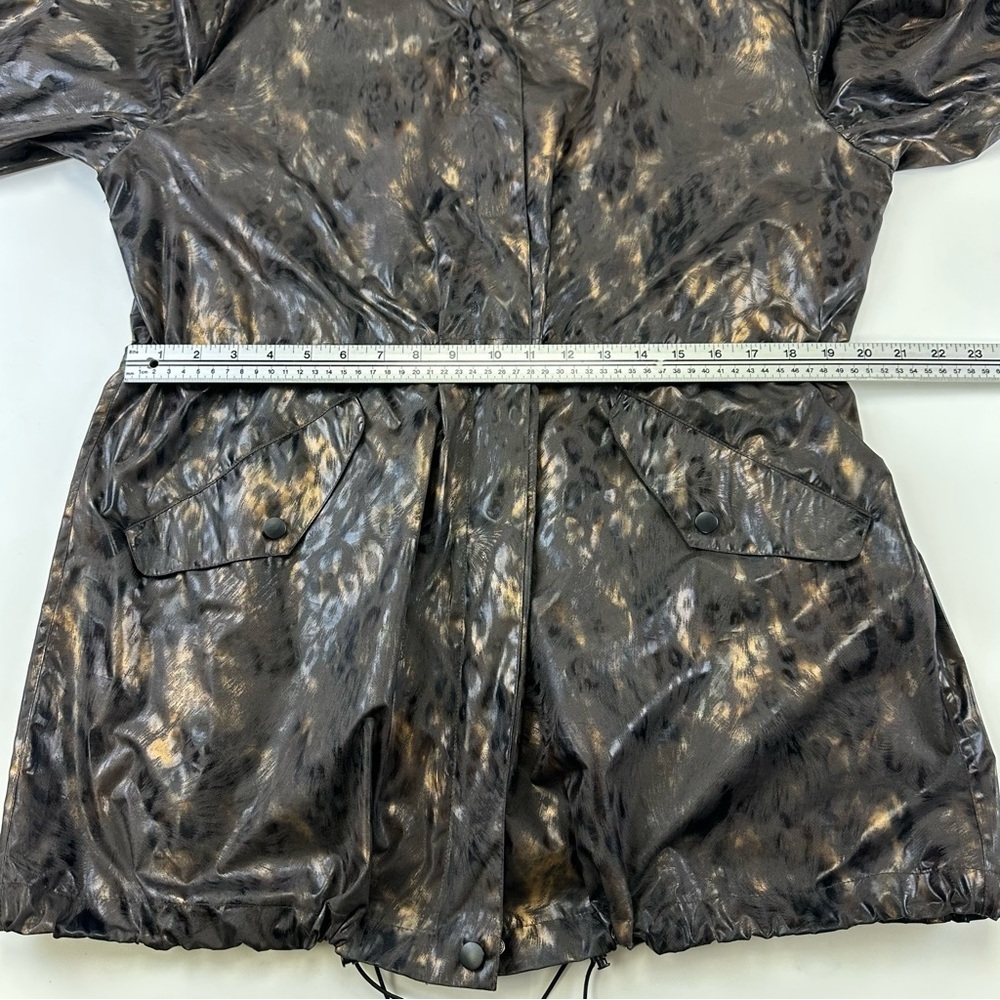 Nikki Jones cheetah hooded rain jacket Womens L-XL
Packable Travel brown bronze - Picture 10 of 14